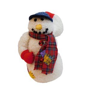 Snowman Plush International Silver Co. Adorable 14" Exc. Plush  Hat Gloves Scarf